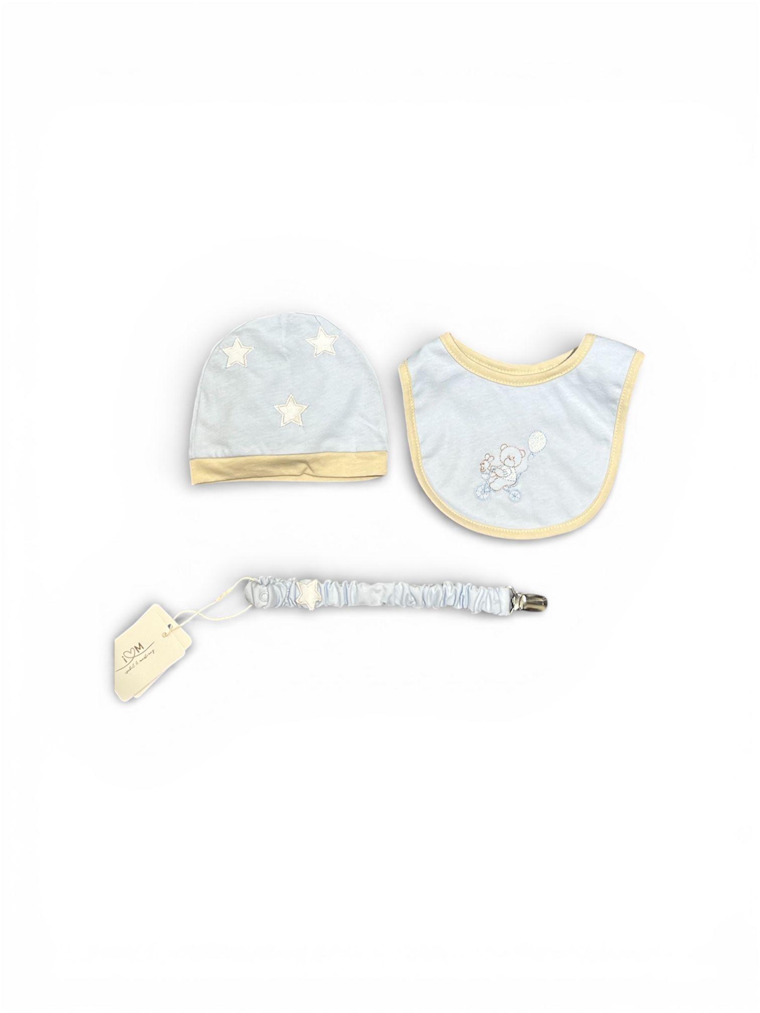 Set tutina 1m, copertina, lenzuolo, bavetta, cappellino, catenella - immagine 3