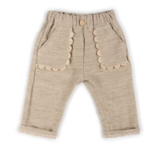 Bamboom pants bimba con tasche ricamate 1148