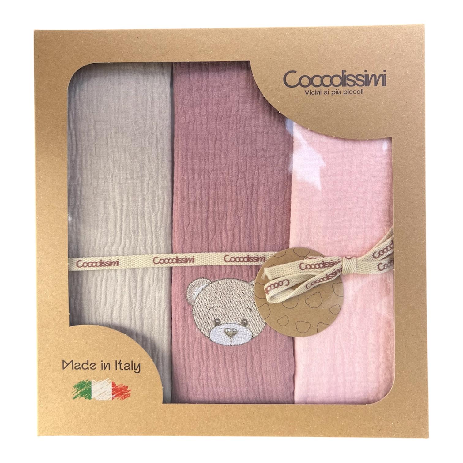 Coccolissimi tris mussole teddy 70x70