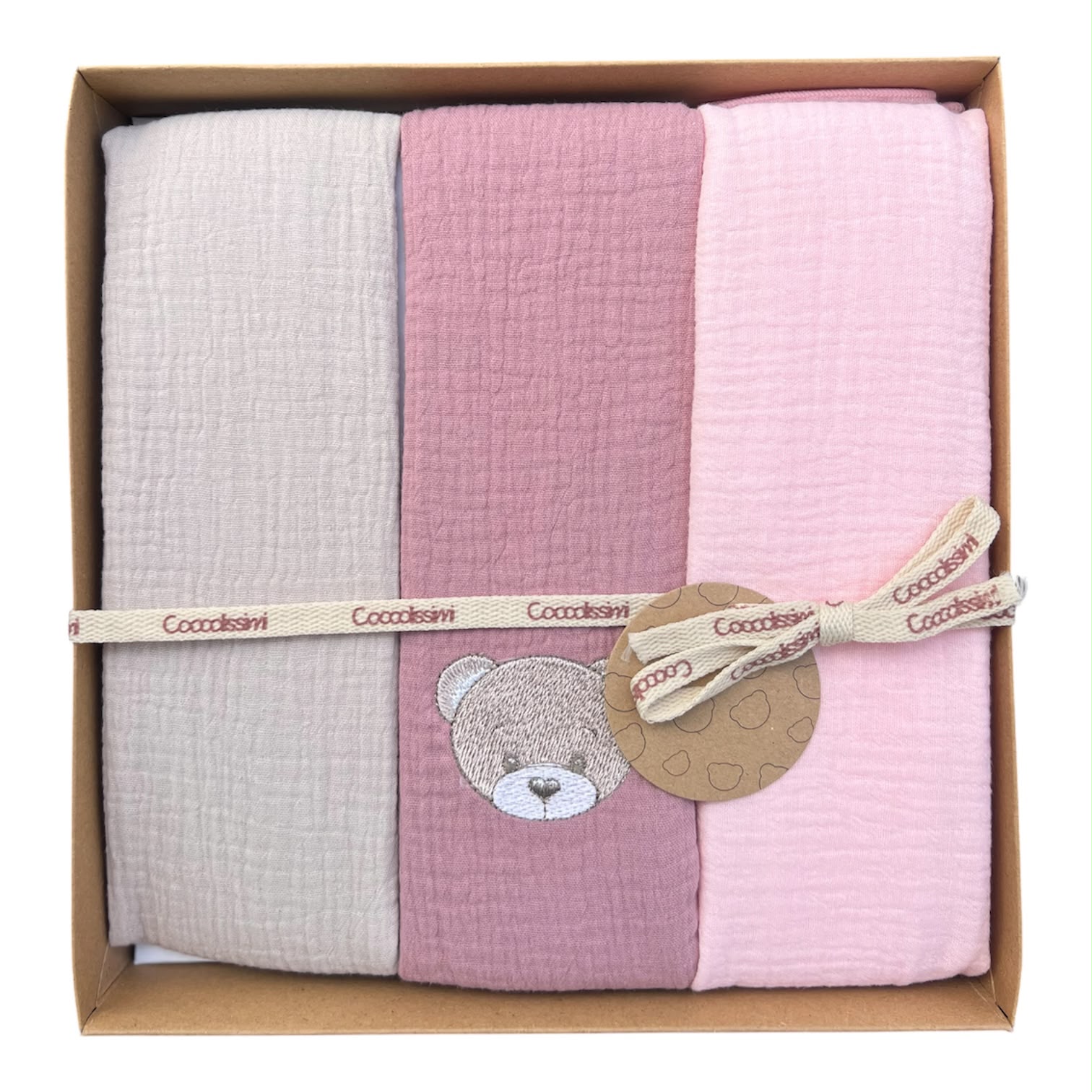 Coccolissimi tris mussole teddy 70x70 - immagine 4