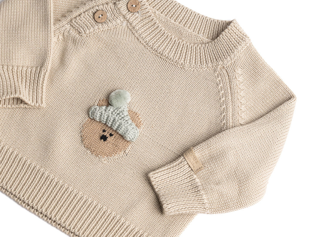 Bamboom maglioncino con orsetto Warm White 1275TE - immagine 3